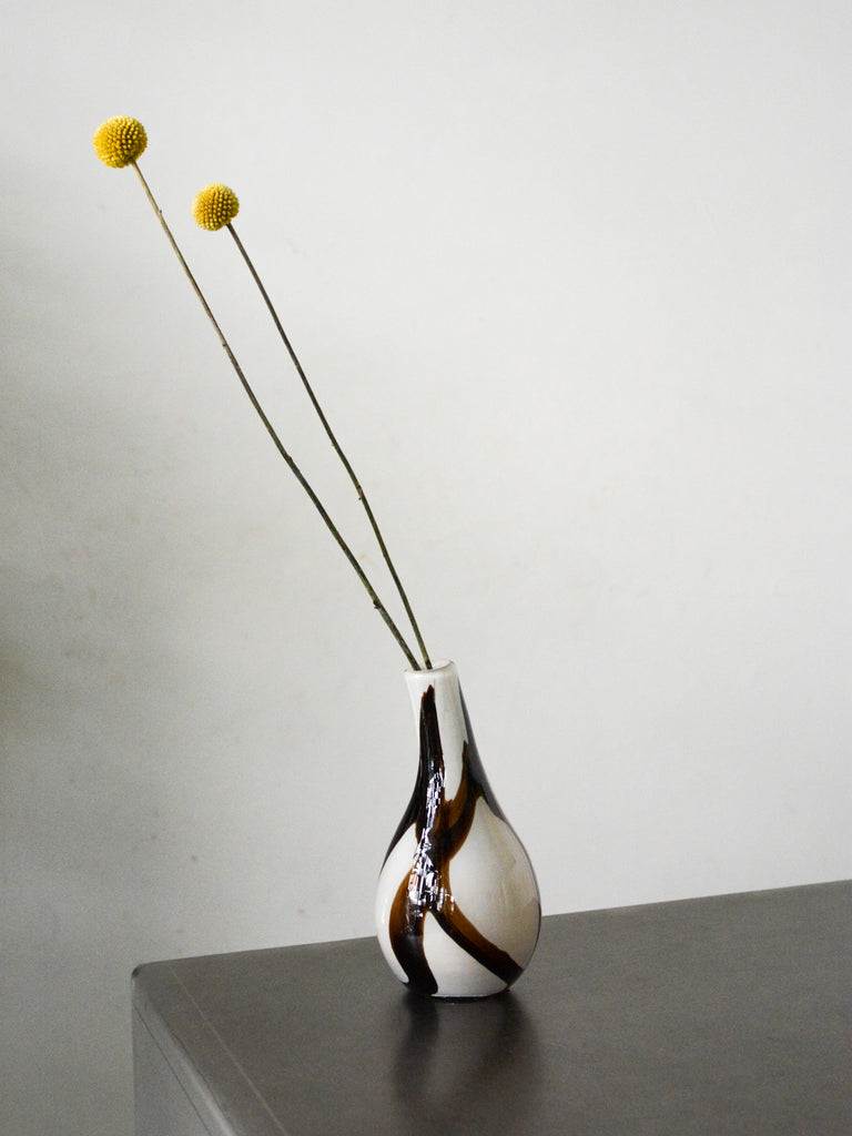 Natsume Flower vase. Tenmoku phoenix. with a Kutani ware.  ktn-k7-1270
